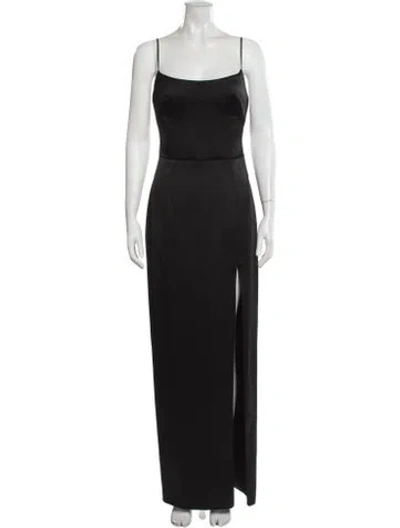 Pre-owned Rasario Square Neckline Long Dress In Black