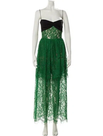 Pre-owned Rasario Square Neckline Long Dress In Multi