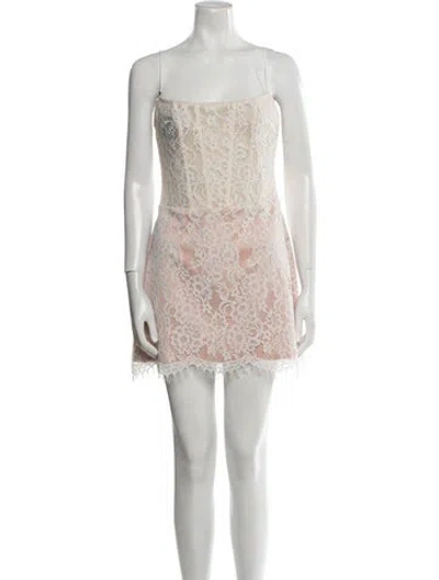 Pre-owned Rasario Square Neckline Mini Dress W/ Tags In Neutral