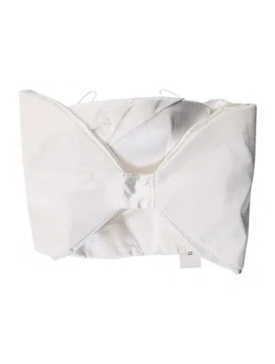 Pre-owned Rasario Strapless Crop Top In White