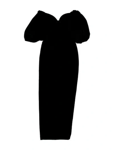 Pre-owned Rasario Strapless Long Dress In Black