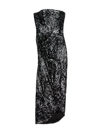 Pre-owned Rasario Strapless Long Dress In Green