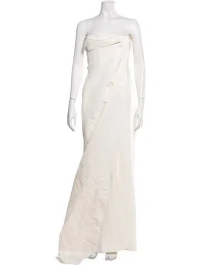 Pre-owned Rasario Strapless Long Dress In Neutral