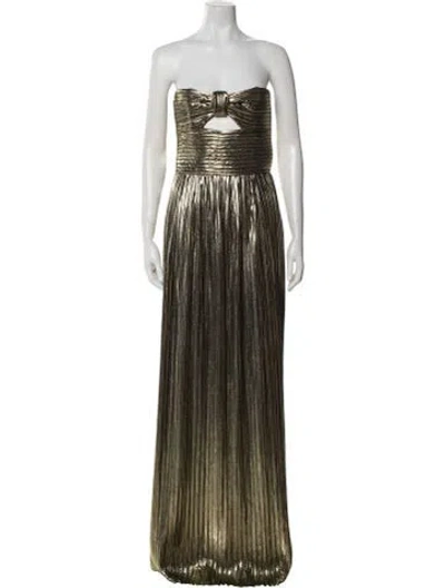 Pre-owned Rasario Strapless Long Dress In Neutral