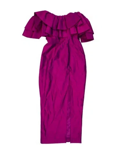 Pre-owned Rasario Strapless Long Dress In Pink