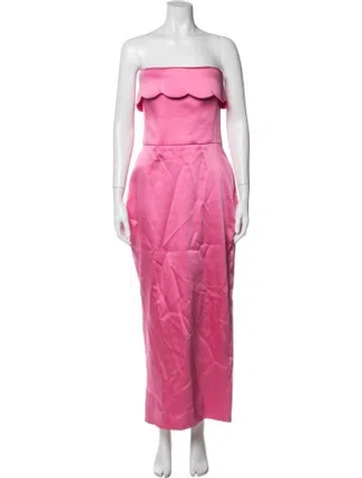 Pre-owned Rasario Strapless Long Dress In Pink
