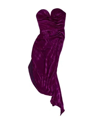 Pre-owned Rasario Strapless Long Dress In Purple
