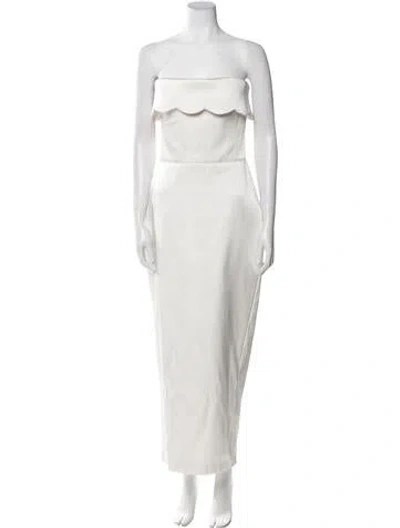 Pre-owned Rasario Strapless Long Dress W/ Tags In White