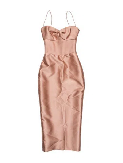 Pre-owned Rasario Strapless Midi Length Dress In Pink