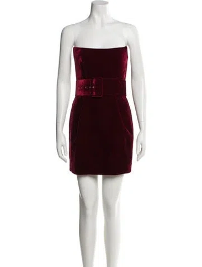 Pre-owned Rasario Strapless Mini Dress In Red