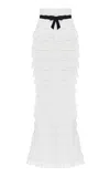 Rasario Tiered Lace Maxi Skirt In White