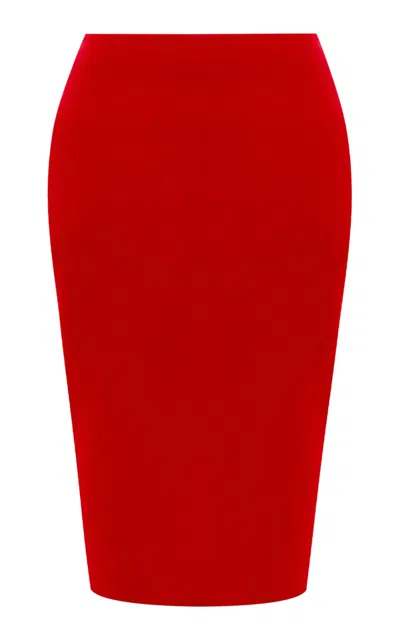 Rasario Velvet Midi Skirt In Red