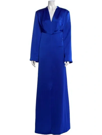 Pre-owned Rasario V-neck Long Dress W/ Tags In Blue