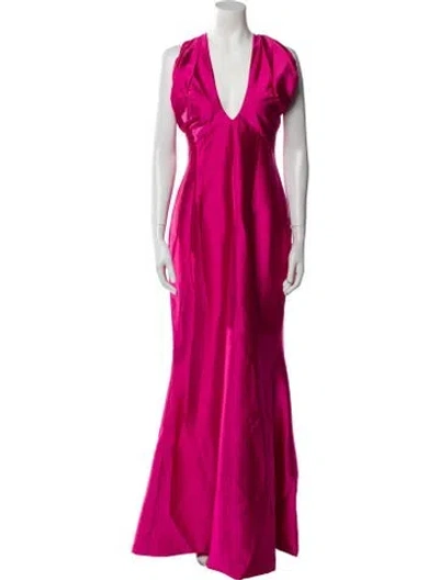 Pre-owned Rasario V-neck Long Dress W/ Tags In Pink
