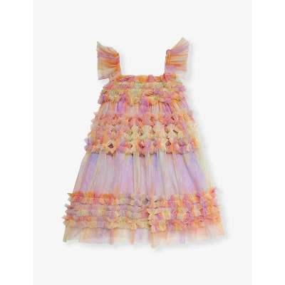 Raspberry Plum Girls Multicolour Kids Anka Ruffle-trim Woven Dress 3-10 Years