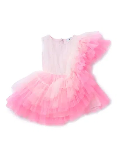 Raspberry Plum Kids' Ruffled Tulle Dress In Pink
