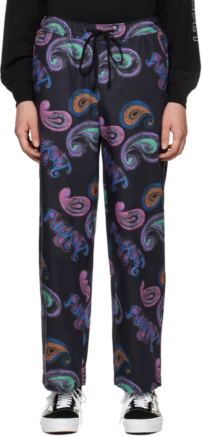 Rassvet Black Graphic Print Trousers In Pacc11p005