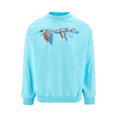 Rassvet Logo-print Cotton Sweatshirt In Blue