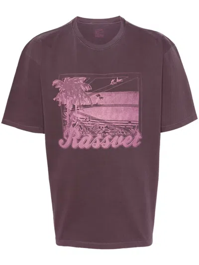 Rassvet Graphic-print Cotton T-shirt In Burgundy