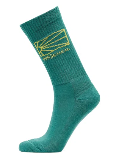 Rassvet Knit Logo Socks In Green