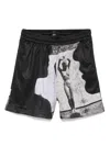 Rassvet Mens La Melancolia Statue Two-slip-pockets Woven Shorts Black Xl In Black
