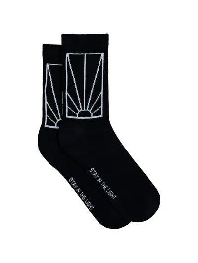 Rassvet Logo-intarsia Socks In Black