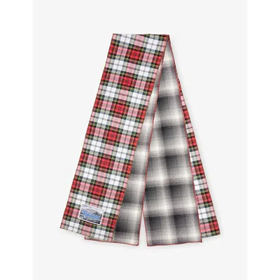 Rassvet Mens Multi Double Check-print Cotton-poplin Scarf