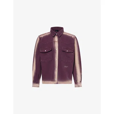 Rassvet Mens Purple Shadow Wash Long-sleeve Denim Shirt