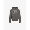 Rassvet Mens Black Horses Print Raglan-sleeve Cotton-blend Hoody In Gray