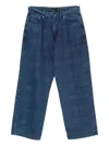 Rassvet Plaid-print Jeans In Blue