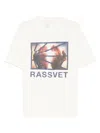 Rassvet Mens Off White Logo Graphic Print Cotton T-shirt In White