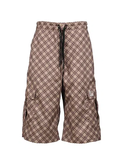 Rassvet Tartan-pattern Cargo Pants In Brown