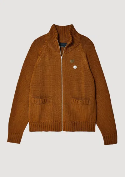 Rassvet Tears Zipped Cardigan Knit In Orange