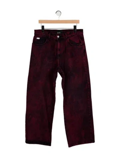 Pre-owned Rassvet Tie-dye Print Pants In Burgundy