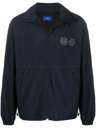 Rassvet Zipped Hooded Track Jacket In Blue