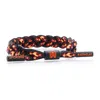 Rastaclat Original Hand Braided Flames Adjustable Bracelet In Black