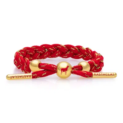 Rastaclat Original Hand Braided Lunar New Year (sheep) Adjustable Bracelet In Red