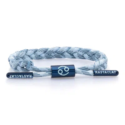 Rastaclat Original Hand Braided Zodiac (cancer) Adjustable Bracelet In Silver