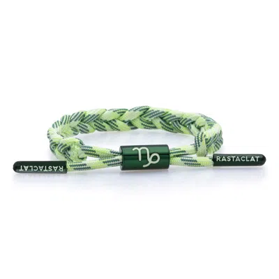 Rastaclat Original Hand Braided Zodiac (capricorn) Adjustable Bracelet In Green