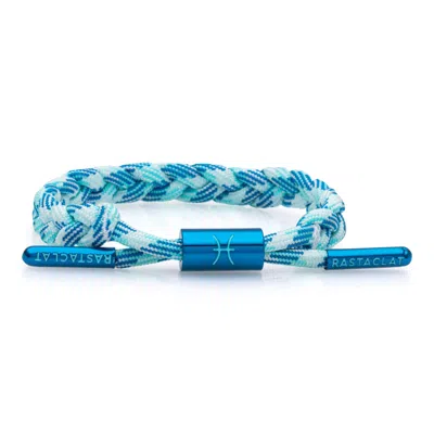 Rastaclat Original Hand Braided Zodiac (pisces) Adjustable Bracelet In Blue