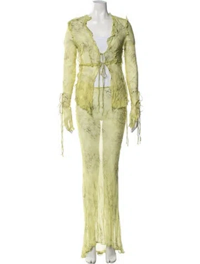 Pre-owned Rat & Boa Animal Print Dress Set In Green