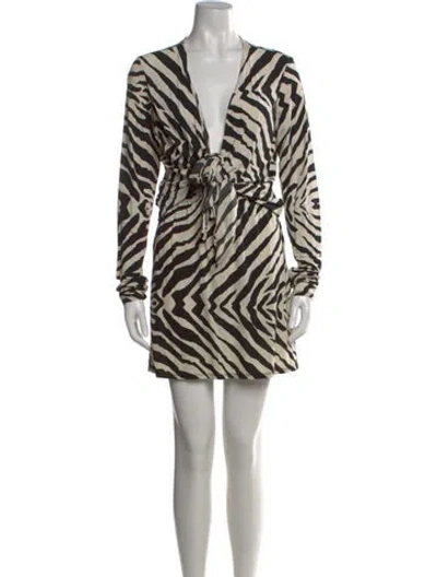 Pre-owned Rat & Boa Animal Print Knee-length Dress In Multi