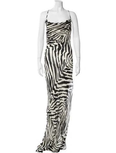 Pre-owned Rat & Boa Animal Print Long Dress In Neutral