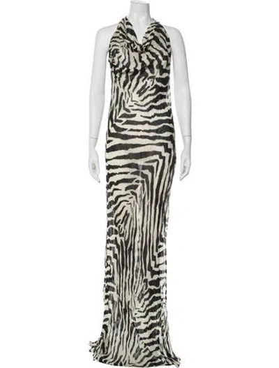 Pre-owned Rat & Boa Animal Print Long Dress In Neutral