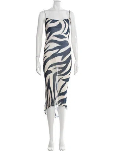 Pre-owned Rat & Boa Animal Print Midi Length Dress In Neutral
