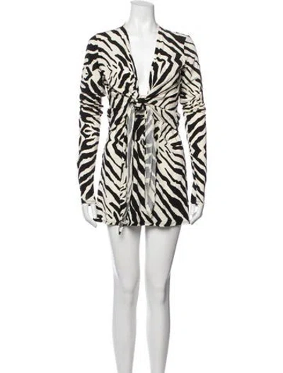Pre-owned Rat & Boa Animal Print Mini Dress In Neutrals