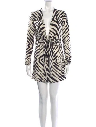 Pre-owned Rat & Boa Animal Print Mini Dress In Neutrals