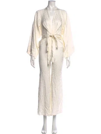Pre-owned Rat & Boa Animal Print V-neck Jumpsuit In Neutrals