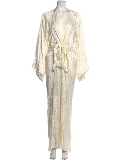 Pre-owned Rat & Boa Animal Print V-neck Jumpsuit In Neutrals