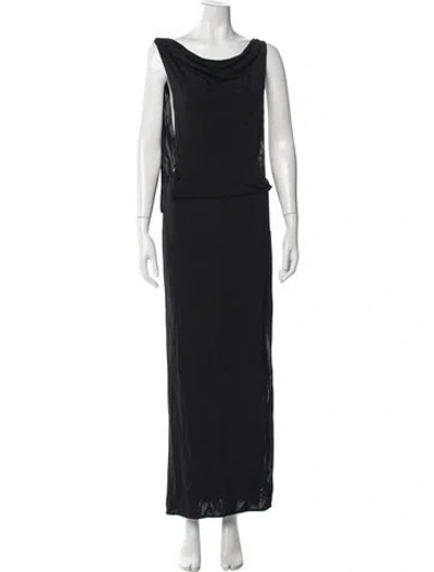 Pre-owned Rat & Boa Asymmetrical Long Dress In Black